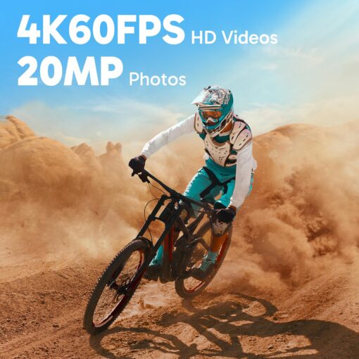 AKASO Brave 8 Lite Waterproof Action Camera with 4K60 Ultra HD Video, 20MP Photos, HDR, Touch Screen, SuperSmooth Stabilization, 8X Slow Motion, Zoom, Super Wide Angle, Remote Control and Accessories - Image 9