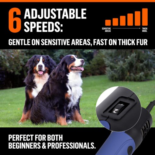 Professional Dog Grooming Clippers for Thick Coats - Shears Heavy Duty Hair Cutting Kit - Large Dog Shaver Set - Pet Trimmer for XL Large Dogs, Horses, Livestock - Image 6