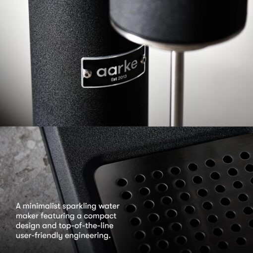 aarke Carbonator lll with CO2 Cylinder, Sparkling & Carbonation Water Machine, Stainless Steel with PET BPA-Free Reusable Bottle Volume 800 mL (Matte Black) - Image 8