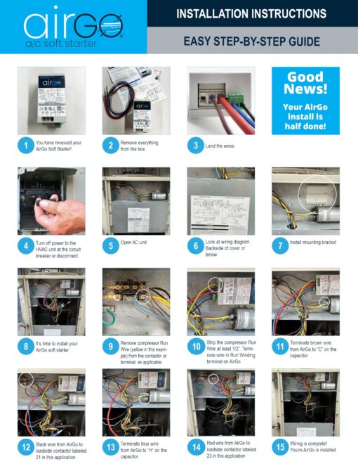 AIRGO AC Soft Starter. Proprietary Reverse Motor Protection for utility and/or generator power, Easy DIY Install - wire kit included, Install inside AC with Smallest Soft Start available. (08-16A) - Image 6
