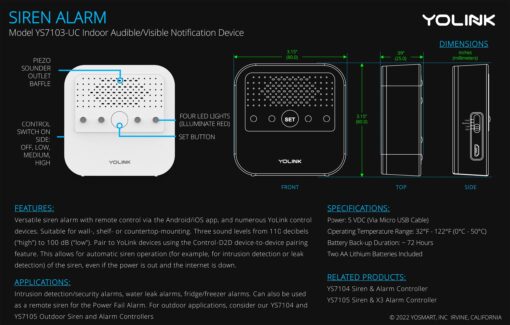 YoLink Smart Home Starter Kit: Smart Plug Mini, Siren Alarm, Water Leak Sensor, Motion Sensor, Temperature/Humidity Sensor, 2 Door/Window Sensors & Hub - Image 2