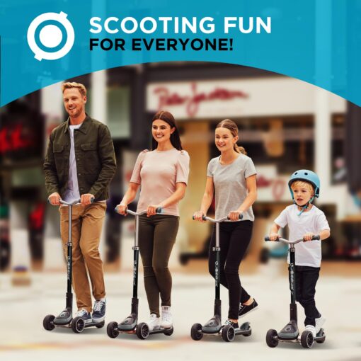 Globber Ultimum Scooter | 3-Wheel Kick Scooter for Adults & Kids 5+ | Foldable Kick Scooter with Safe, Non-Slip Deck & Premium Brakes (Grey) - Image 8