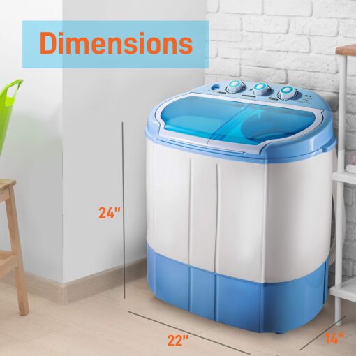 Pyle Portable 2-in-1 Washing Machine&Spin-Dryer-Convenient Top-Loading Easy Access,Energy&Water Efficient Design,Ideal for Smaller Loads-No Special Parts or Plumbing Required-2 FT Drainage Hose - Image 6