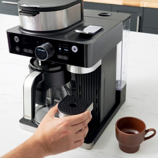 Ninja CFN602 Espresso & Coffee Barista System with Ristretto Function, Single-Serve Coffee, Compatible with Nespresso Capsule, 12-Cup Carafe, Built-in Frother, Cappuccino & Latte Maker (Renewed) - Image 7