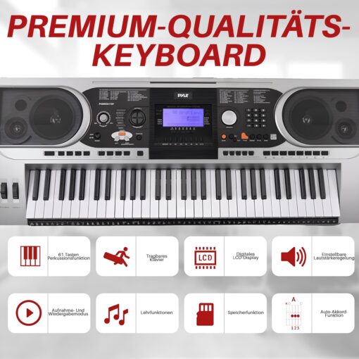Pyle Portable Electronic Piano Digital Keyboard, 61 Keys w/ Built-in Speakers, 162 Sounds, 200 Music Styles, Waterproof Bag, Sustain Pedal & Headset - Image 8