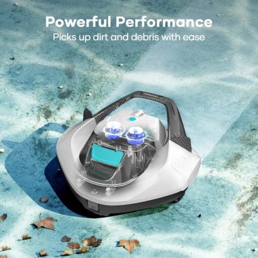 AIPER Cordless Robotic Pool Vacuum, Self-Parking Technology, Portable, Ideal for Above-Ground Flat Pool up to 40 Feet, White - Image 7