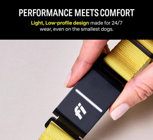 Fi Series 3 Smart Dog Collar - GPS Dog Tracker and Activity & Health Monitor, Waterproof, LED Light, Escape Alerts, Nationwide Coverage [Free 1 Year Membership] (Yellow, X Small) - Image 3