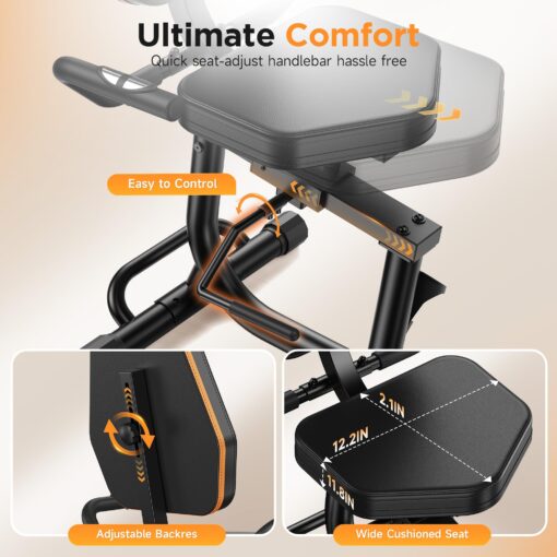 YOSUDA PRO Recumbent Exercise Bike for Home Use with Resistance Bands-Recumbent Bike with Smart Workout APP, Comfortable Seat, Pulse Sensor & 16-level Resistance - Image 2