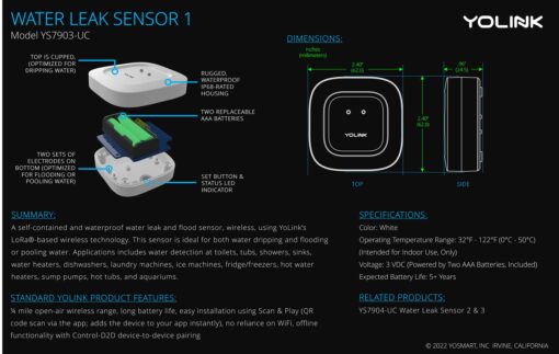 YoLink Smart Home Starter Kit: Smart Plug Mini, Siren Alarm, Water Leak Sensor, Motion Sensor, Temperature/Humidity Sensor, 2 Door/Window Sensors & Hub - Image 4