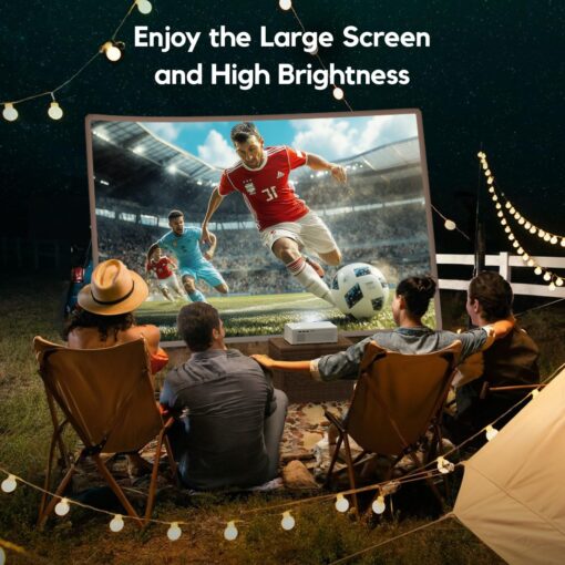 AKIYO Smart Projector With WiFi and Bluetooth, 600ANSI Portable Mini, 50% Zoom, Native 1080P Compatible With iOS/Android/HDMI/USB - Netflix Licensed & Auto Focus/Keystone - Image 2
