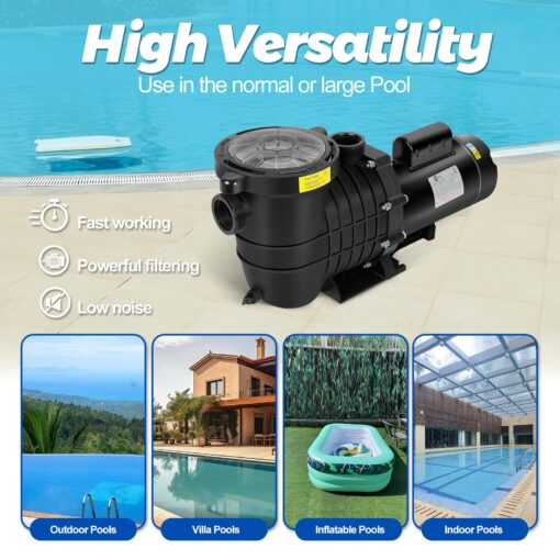 2.0 HP In/Above Ground Dual Speed Pool Pump, 220V 6810/3090 GPH, Powerful Self Priming Swimming Pool Pump lnground Above Ground with Filter Basket - Image 2