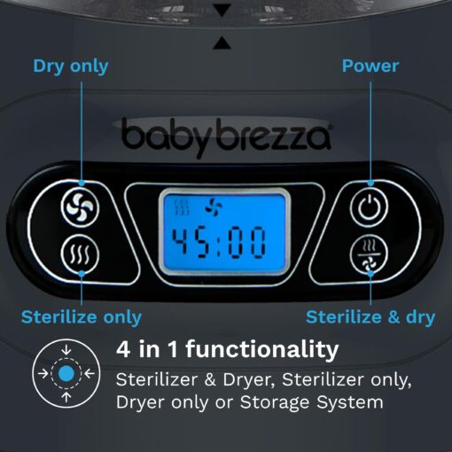 Baby Brezza Baby Bottle Sterilizer and Dryer Machine – Electric Steam Sterilization - Universal Fit - Pacifiers, Glass, Plastic, and Newborn Feeding Bottles, Charcoal - Image 6