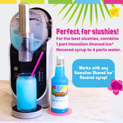 Hawaiian Shaved Ice Party Kit with 20 Syrup Flavors in 16oz. Bottles, 200 Snow Cone Cups, 200 Spoon Straws, and 20 Pouring Spouts. Great for Birthday Parties. Allergy-friendly - Image 3