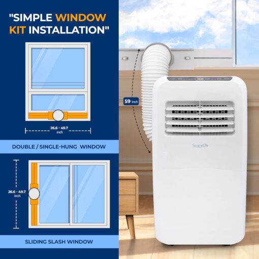 3-in-1 Portable Air Conditioner with Built-in Dehumidifier Function,Fan Mode, Remote Control, Complete Window Mount Exhaust Kit - Image 5