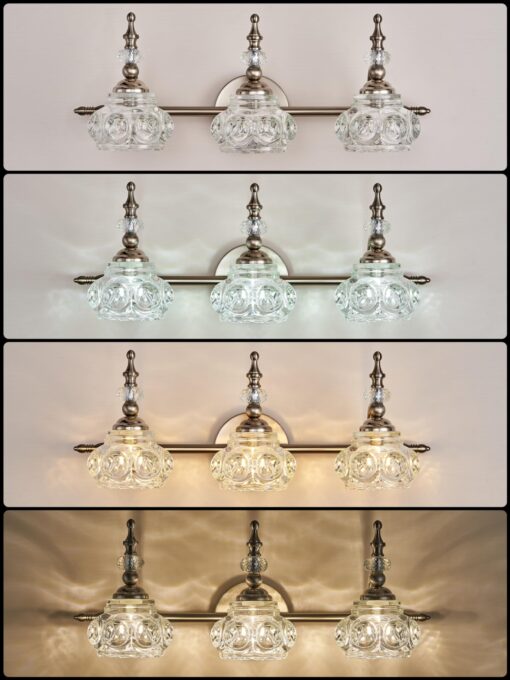 ZILANL Brushed Nickel Bathroom Vanity Light Fixtures Modern 3-Light Vanity Lights Bathroom Lighting Fixtures Vintage Wall Sconces Light Living Room Vanity Lighting Fixtures Over Mirror - Image 5