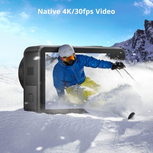 AKASO Brave 7 Action Camera 4K30FPS 20MP with 128GB U3 MicroSDXC Memory Card, Waterproof Camera with Touch Screen IPX8 33FT EIS 2.0 Zoom Support External Mic Voice Control with 2X 1350mAh Batteries - Image 8
