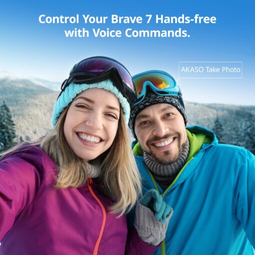 AKASO Brave 7 Action Camera 4K30FPS 20MP with 128GB U3 MicroSDXC Memory Card, Waterproof Camera with Touch Screen IPX8 33FT EIS 2.0 Zoom Support External Mic Voice Control with 2X 1350mAh Batteries - Image 5