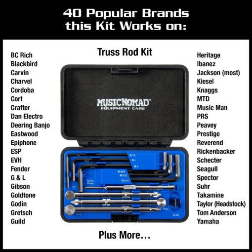 MusicNomad KEEP IT SIMPLE, SETUP (KISS)™ Starter Kit Bundle - 6 pc. Gauge Set, 26 pc. Guitar Tech Tool Set, 11 pc. Truss Rod Wrench Set (MN609) - Image 6