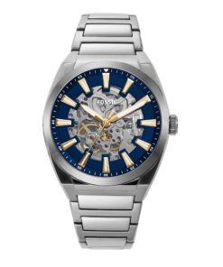 Fossil Men's Everett Automatic Stainless Steel Three-Hand Watch, Color: Silver (Model: ME3220)