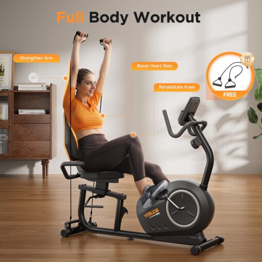 YOSUDA PRO Recumbent Exercise Bike for Home Use with Resistance Bands-Recumbent Bike with Smart Workout APP, Comfortable Seat, Pulse Sensor & 16-level Resistance - Image 5