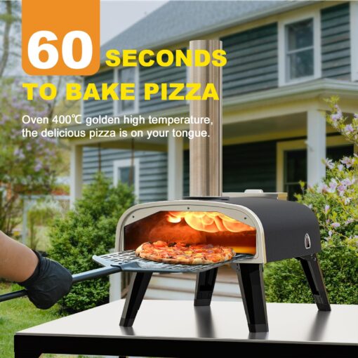 aidpiza Pizza Oven Outdoor 12" Wood Fired Pizza Ovens Pellet Pizza Stove for outside, Portable Stainless Steel Pizza Oven for Backyard Pizza Oven - Image 9