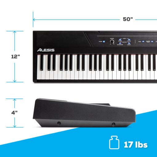 Alesis Recital – 88 Key Digital Piano Keyboard with Semi Weighted Keys, 2x20W Speakers, 5 Voices, Split, Layer and Lesson Mode, FX and Piano Lessons - Image 2