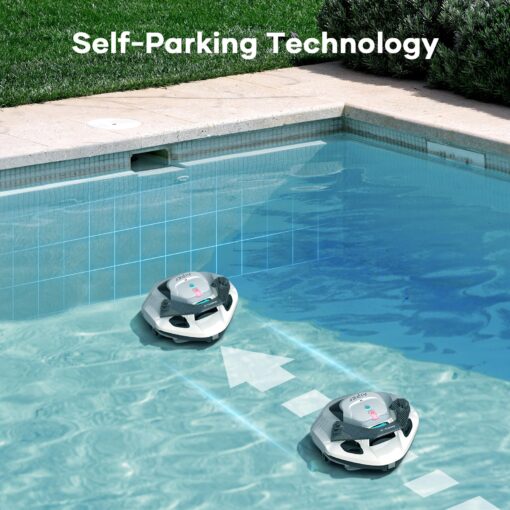 AIPER Cordless Robotic Pool Vacuum, Self-Parking Technology, Portable, Ideal for Above-Ground Flat Pool up to 40 Feet, White - Image 5