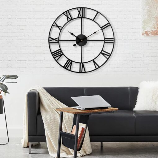1st owned Large Wall Clock Metal Retro Roman Numeral Clock, Modern Round Wall Clocks Almost Silent, Easy to Read for Living Room/Home/Kitchen/Bedroom/Office/School Decor (Black, 40 Inch) - Image 3