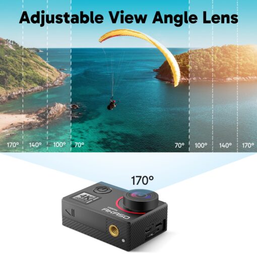 AKASO V50 Elite 4K60fps Touch Screen WiFi Action Camera Voice Control EIS 131 feet Waterproof Camera 8X Zoom Remote Control - Image 3