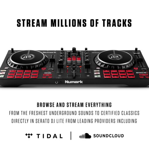 Numark Mixtrack Pro FX – 2 Deck DJ Controller For Serato DJ with DJ Mixer, Built-in Audio Interface, Capacitive Touch Jog Wheels and FX Paddles - Image 3