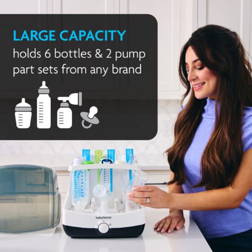 Baby Brezza 10 Minute Baby Bottle Sterilizer + Dryer - Superfast Electric Steam Sterilization - Universal Sterilizing for All Bottles, Pacifiers + Breast Pump Parts - Image 6