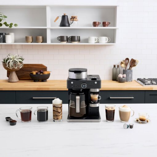 Ninja CFN602 Espresso & Coffee Barista System with Ristretto Function, Single-Serve Coffee, Compatible with Nespresso Capsule, 12-Cup Carafe, Built-in Frother, Cappuccino & Latte Maker (Renewed) - Image 4