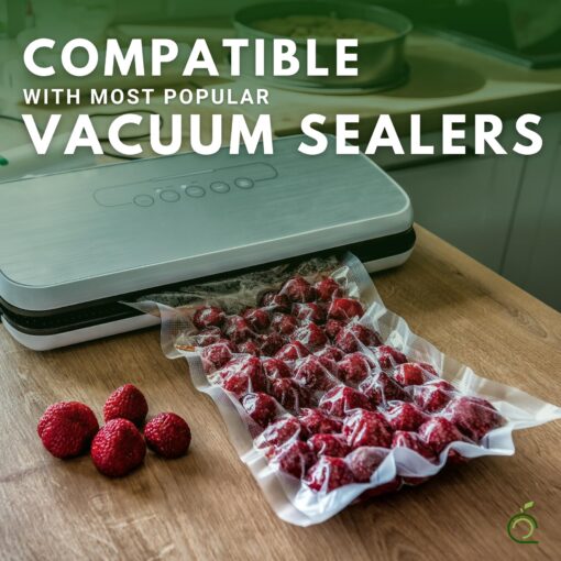 20-11" x 50' FoodVacBags Embossed Vacuum Sealer Rolls for Food Saver Machines, Bulk Case, Commercial Grade Food Safe, BPA Free Multi-Layer Construction - Image 3