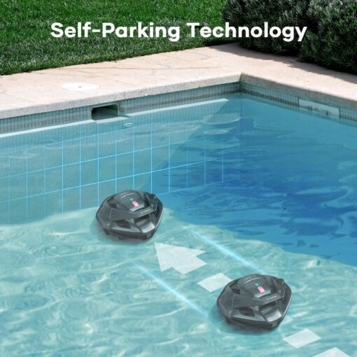 AIPER Cordless Robotic Pool Vacuum, Self-Parking Technology, Portable, Ideal for Above-Ground Flat Pool up to 40 Feet, Grey - Image 5
