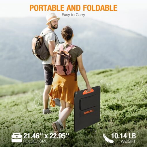 200W Portable Solar Panel for Power Station Generator, 12V/24V Flexible Foldable Solar Panel Kit Lightweight High-Efficiency Solar Charger Power Backup for Outdoor Van Camper Boat Caravan Off-Grid - Image 3