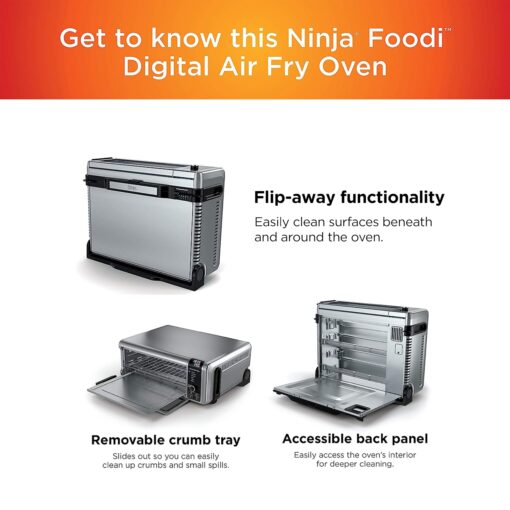 Ninja Foodi SP101/FT102CO Digital Fry, Convection Oven, Toaster, Air Fryer, Flip-Away for Storage, with XL Capacity, and a Stainless Steel Finish (Renewed) - Image 6