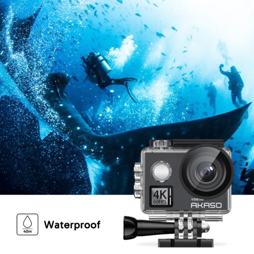 AKASO V50 Elite 4K60fps Touch Screen WiFi Action Camera Voice Control EIS 131 feet Waterproof Camera 8X Zoom Remote Control - Image 6