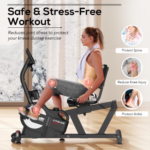 KeppiFitness Recumbent Exercise Bike with 8 Levels Magnetic Resistance for Cardio Workout for seniors at Home,380LB Weight Capacity Exercise Bike with Pulse Sensor,Digital Electronic Display, - Image 5