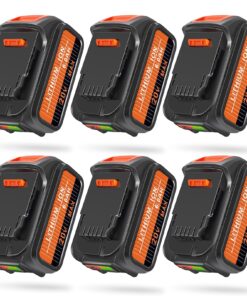Amityke Upgraded Replacement for Dewalt 20V Battery 6000mAh Compatible with 20V Dewalt Batteries DCB205 DCB206 DCB204 DCB200 Replacement for Dewalt Battery 20V XR Cordless Power Tools 6Pack