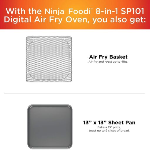 Ninja Foodi SP101/FT102CO Digital Fry, Convection Oven, Toaster, Air Fryer, Flip-Away for Storage, with XL Capacity, and a Stainless Steel Finish (Renewed) - Image 4