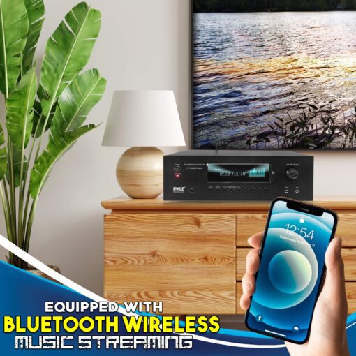 Pyle 1000W Bluetooth Home Theater Karaoke Receiver - 5.2-Ch Stereo Amplifier 2 UHF Wireless Microphone Video Pass-Through Supports, MP3/USB/HDMI/AM/FM Radio - PT888BTWM.5 - Image 3