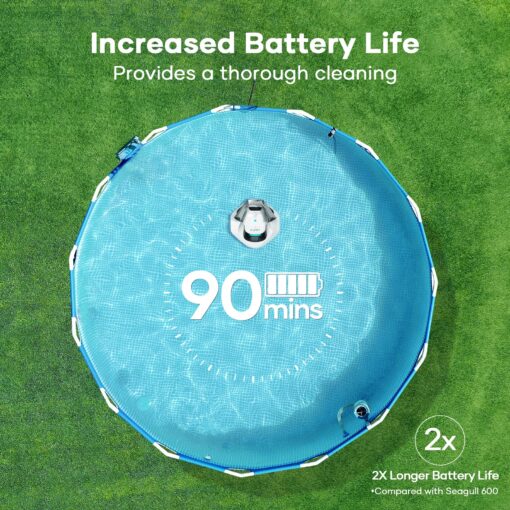 AIPER Cordless Robotic Pool Vacuum, Self-Parking Technology, Portable, Ideal for Above-Ground Flat Pool up to 40 Feet, White - Image 6