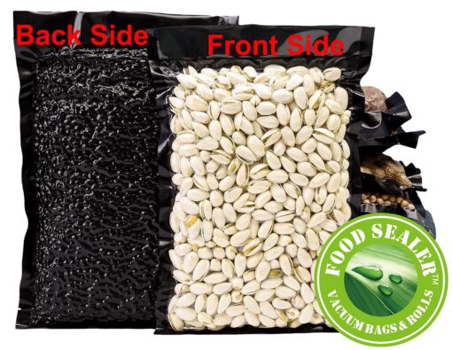 500 Pcs Quart 4Mil 8” x 11” Black Clear Food Sealer Heavy Duty Commercial Food Grade BPA Free vacuum sealer bag roll for your Cabela's Food Sealer Food Saver Seal A Meal Weston vacuum sealer Freezable Microwave Safe Sous Vide Cooking bags rolls - Image 3
