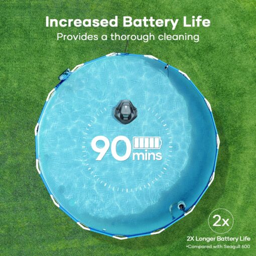 AIPER Cordless Robotic Pool Vacuum, Self-Parking Technology, Portable, Ideal for Above-Ground Flat Pool up to 40 Feet, Grey - Image 6