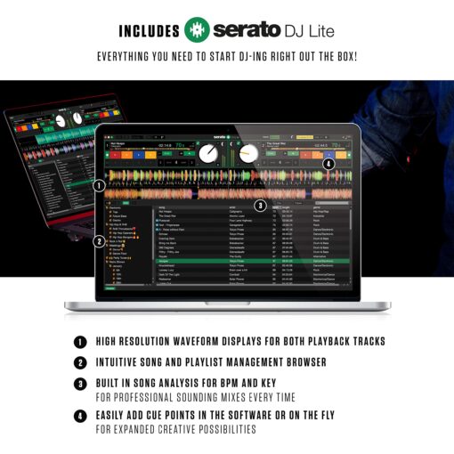 Numark Mixtrack Pro FX – 2 Deck DJ Controller For Serato DJ with DJ Mixer, Built-in Audio Interface, Capacitive Touch Jog Wheels and FX Paddles - Image 5