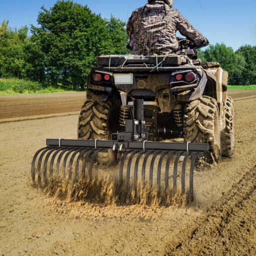 YITAMOTOR ATV/UTV Landscape Rake Implement for Removal of Rock, Grass Clumps and Debris Fits for YITAMOTOR ATV/UTV Manual Implement Lift - Image 3