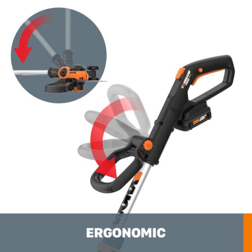 Worx String Trimmer Cordless GT3.0 20V PowerShare 12" Edger & Weed Trimmer (1) Battery & Charger Included WG163.8 - Image 5