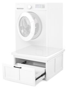 Ilyapa Washer and Dryer Stand - Universal Wooden Laundry Pedestal Washing Machine Stand Base with Drawer - Compatible with Samsung, LG, GE, Maytag - 28x28x16 in. - Patent Pending