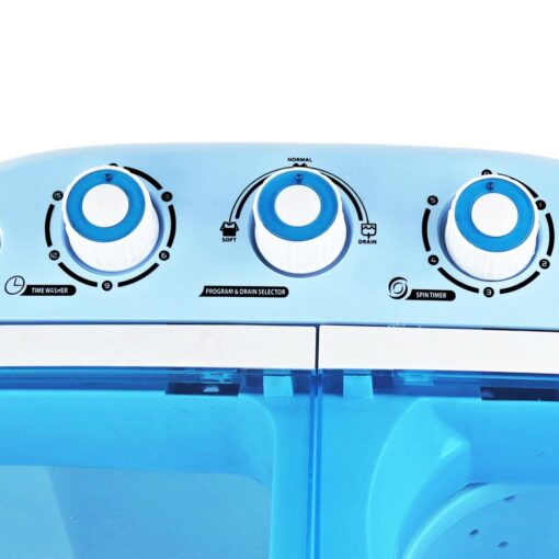 Pyle Upgraded Version Pyle Portable Washer & Spin Dryer, Mini Washing Machine, Twin Tubs, Spin Cycle w/Hose, 11lbs. Capacity, 110V - Ideal For Compact Laundry - Image 3