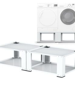 2 Pack Laundry Pedestal for Washer and Dryer - Fit 27 and 28 Inch Washer and Dryer Stand Heavy Duty Steel Universal Washing Machine Raiser 700lbs Capacity 15.7'' Height White